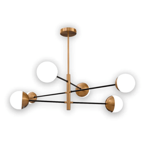 TKLD Pendant & Chandeliers White Glass Gold Metal Globe Sputnik Tiered Nordic Kitchen Island 6xG9 Chandelier