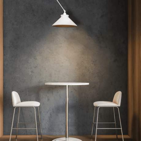 TKLD Pendant & Chandeliers White Metal Hinged Funnel Pendant Ceiling Light E27