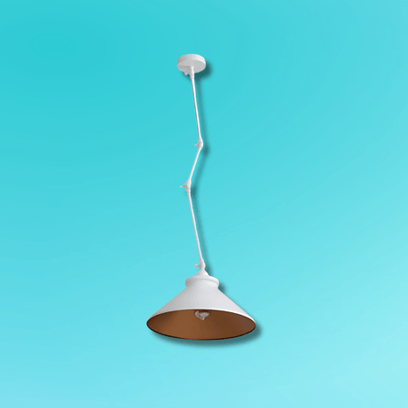 TKLD Pendant & Chandeliers White Metal Hinged Funnel Pendant Ceiling Light E27