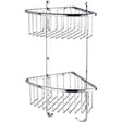 Toplight Bathroom Accessories Bathroom Stainless Steel Chrome Corner 2 Tier Shower Caddy Basket with Hooks - NB032