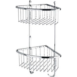 Toplight Bathroom Accessories Bathroom Stainless Steel Chrome Corner 2 Tier Shower Caddy Basket with Hooks - NB032