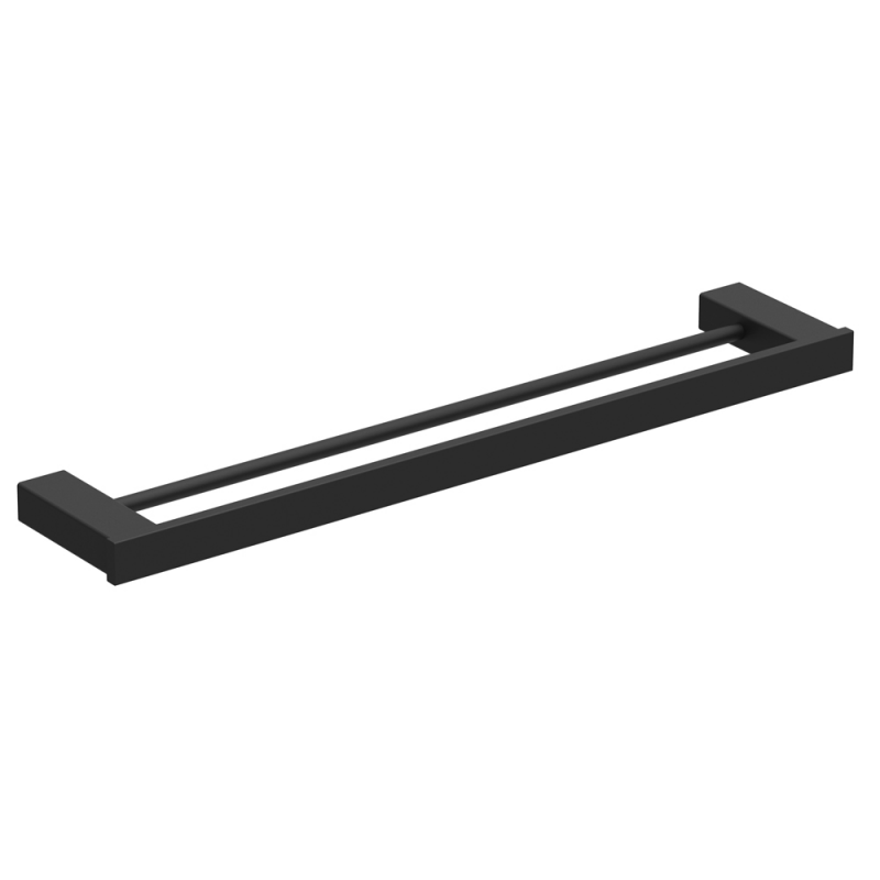 Toplight Bathroom Accessories Bathroom Stainless Steel Matte Black Double Towel Bar Holder - 9648B