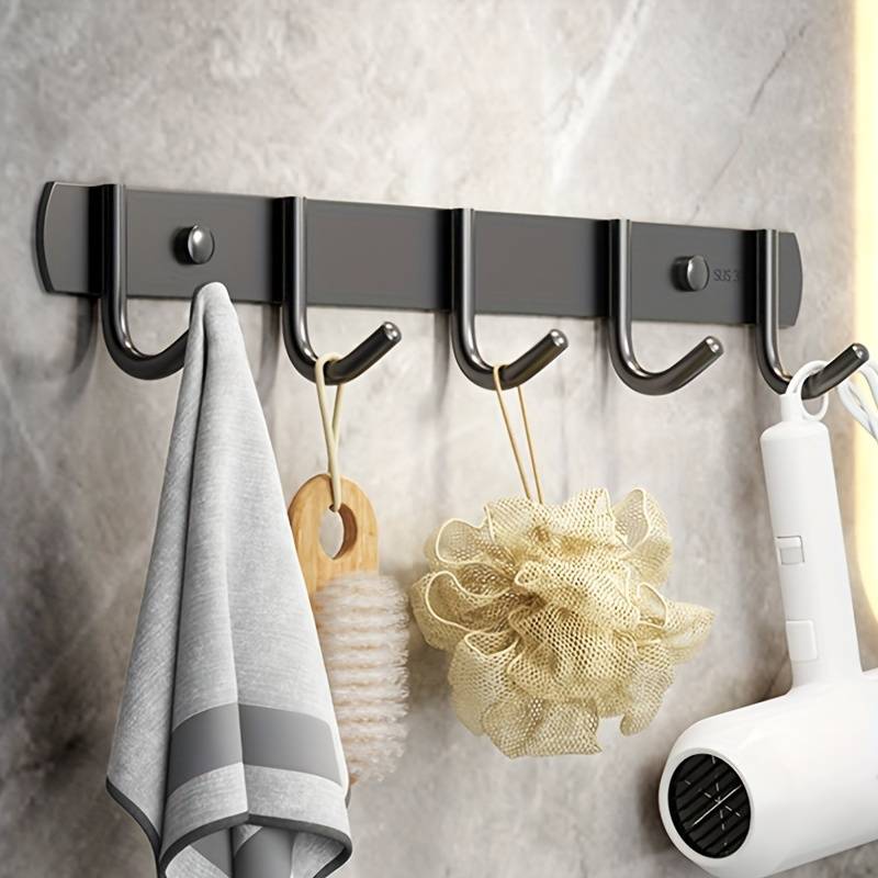 Toplight Bathroom Accessories Bathroom Stainless Steel PVD Grey Wall Hook Rack - L8815H