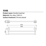 Toplight Bathroom Accessories Bathroom Stainless Steel Two Bar Towel Rack - 9348