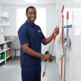 Topmop Cleaning Tools & Accessories Topmop 60cm Wall-Mounted Cleaning Tool Holder with Four Clips - C-047C