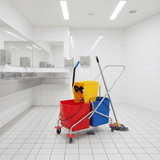 Topmop Cleaning Tools & Accessories Topmop 60L Dual-Bucket Mop Trolley with Side-Press Wringer - B-043