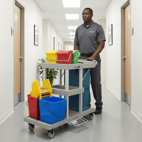 Topmop Cleaning Tools & Accessories Topmop Multi-Function Cleaning Cart with Wringer - YJ-04