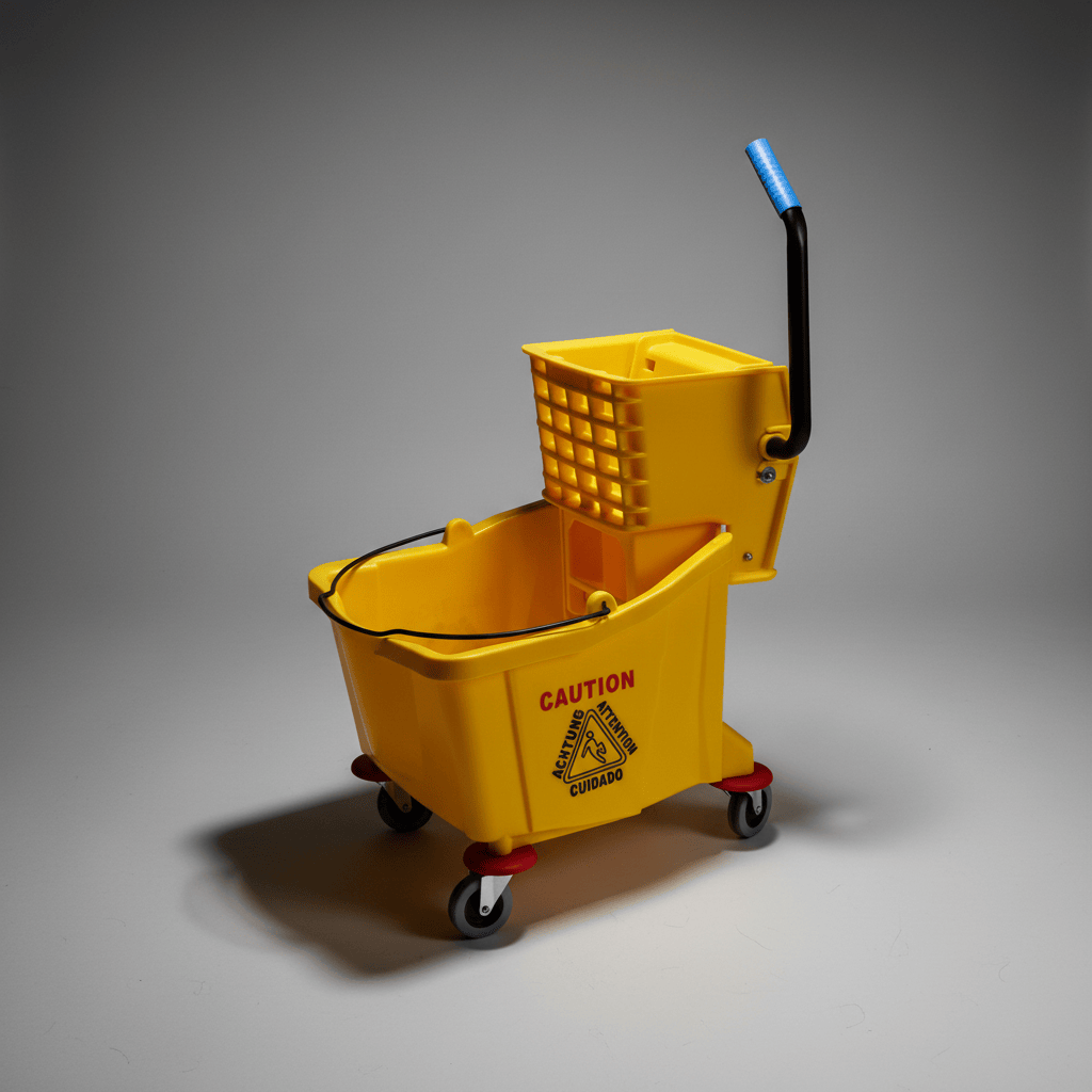 Topmop Cleaning Tools & Accessories Topmop Single-Bucket Mop Trolley with Side-Press Wringer | 32L & 36L