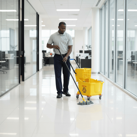 Topmop Cleaning Tools & Accessories Topmop Single-Bucket Mop Trolley with Side-Press Wringer | 32L & 36L