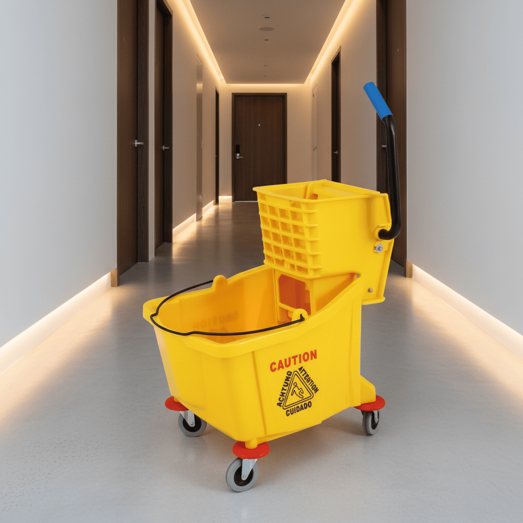 Topmop Cleaning Tools & Accessories Topmop Single-Bucket Mop Trolley with Side-Press Wringer | 32L & 36L