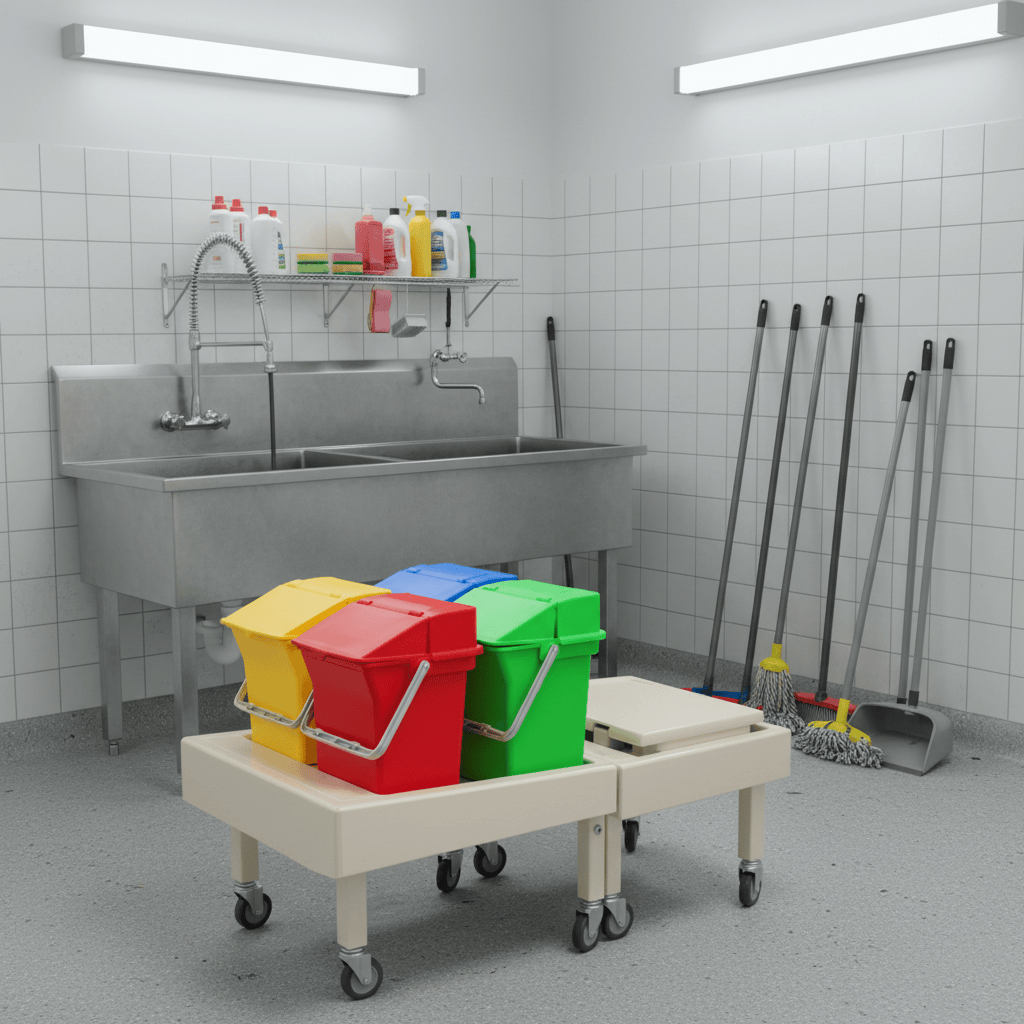 Topmop Cleaning Tools & Accessories Topmop Small Covered Bucket for YJ Series Cleaning Carts - YJ-B
