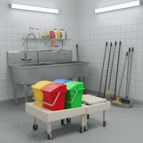 Topmop Cleaning Tools & Accessories Topmop Small Covered Bucket for YJ Series Cleaning Carts - YJ-B