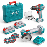 Total drill and mini cut-off combo kit on white
