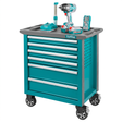 Total seven-drawer tool chest set on white