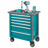 Total seven-drawer tool chest set on white