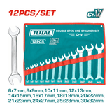 Total Wrenches Total 12 Pieces Double Open End Spanner Set 6-32mm - THT1023121