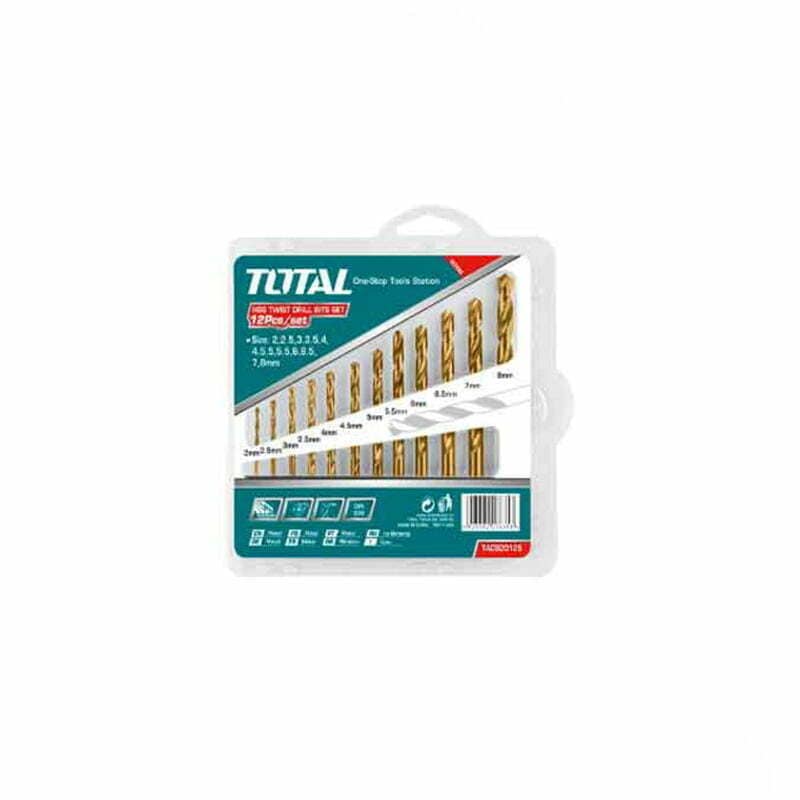 Total Drill Bits Total 12 Pieces HSS Twist Drill Bits Set - TACSD0125