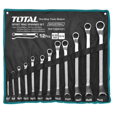 Total Wrenches Total 12 Pieces Offset Ring Spanner Set 6- 32mm - THT1024121