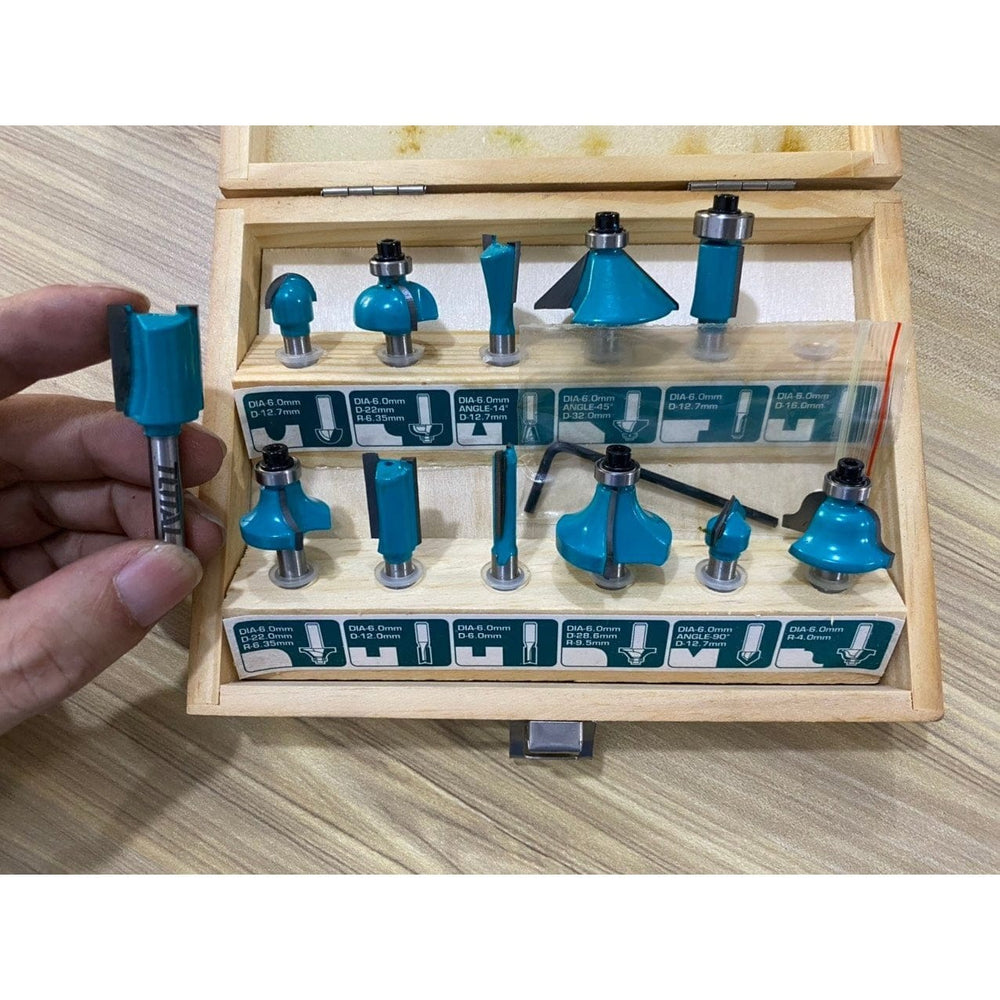Buy Total 12 Pieces Router Bits 6mm - TACSR0121 | Supply Master | Accra ...