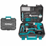 Total Tool Set Total 128 Pieces Tool Set with 12V Li-ion Cordless Drill - THKTHP11282