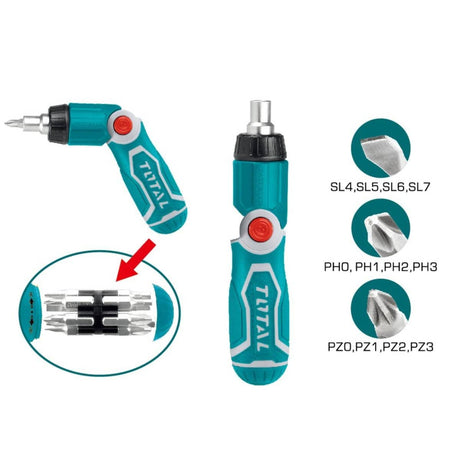 Total Screwdrivers Total 13 in 1 Ratchet Screwdriver Set - TACSD30136