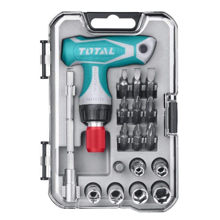Total 18 Pieces T-handle Wrench Screwdriver Set - TACSD30186