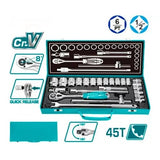 Total Sockets & Hex Keys Total 24 Pieces 1/2" Socket Set - THT121242