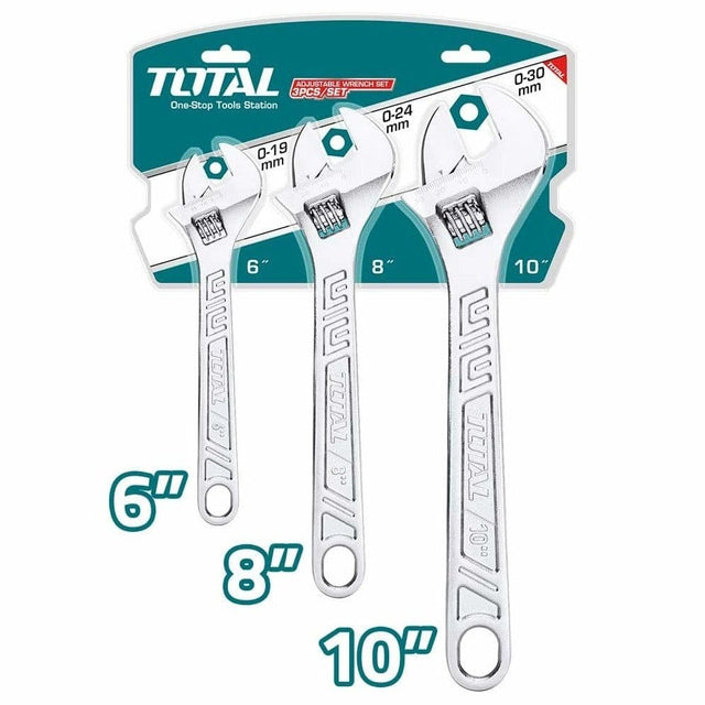 Total Wrenches Total 3 Pieces Adjustable Wrench - THTK1013