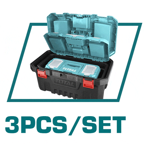 Total Tool Boxes Bags & Belts Total 3 Pieces Plastic Tool Boxes - TPBXK0031