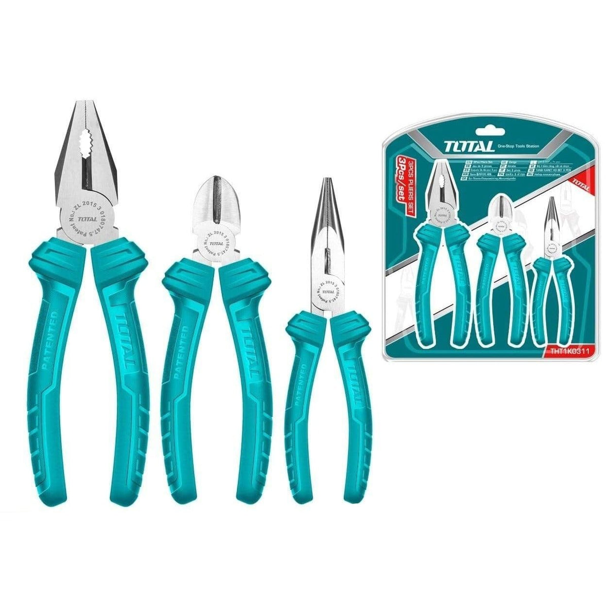 Total Pliers Total 3 Pieces Pliers Set - THT1K0311