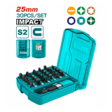 Total Screwdriver Bits Total 30 Pieces 25mm Impact Screwdriver Bits Set - TACSD18306