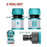 Total Gardening Tool Total 3pcs Hose quick connectors set - THWS030301