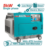 Total Generator Total 5kW Silent Diesel Generator – TP250001-1