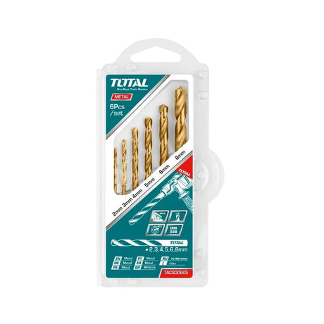 Total Drill Bits Total 6 Pieces HSS Drill Bit Set- TACSD0605