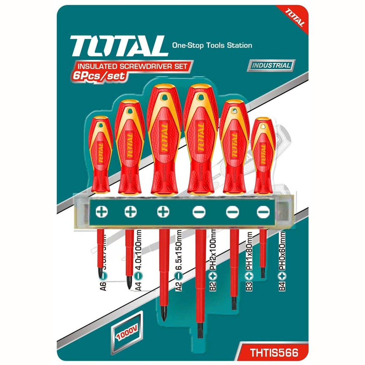 Total Screwdrivers Total 6 Pieces Insulated Screwdriver Set 1000V - THTIS566