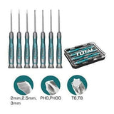 Total Screwdrivers Total 7 Pieces Precision Screwdriver Set - THT250726