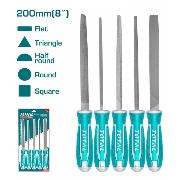 Total Chisels Files Planes & Punches Total 8" 5 Pieces Steel File Set - THT918516