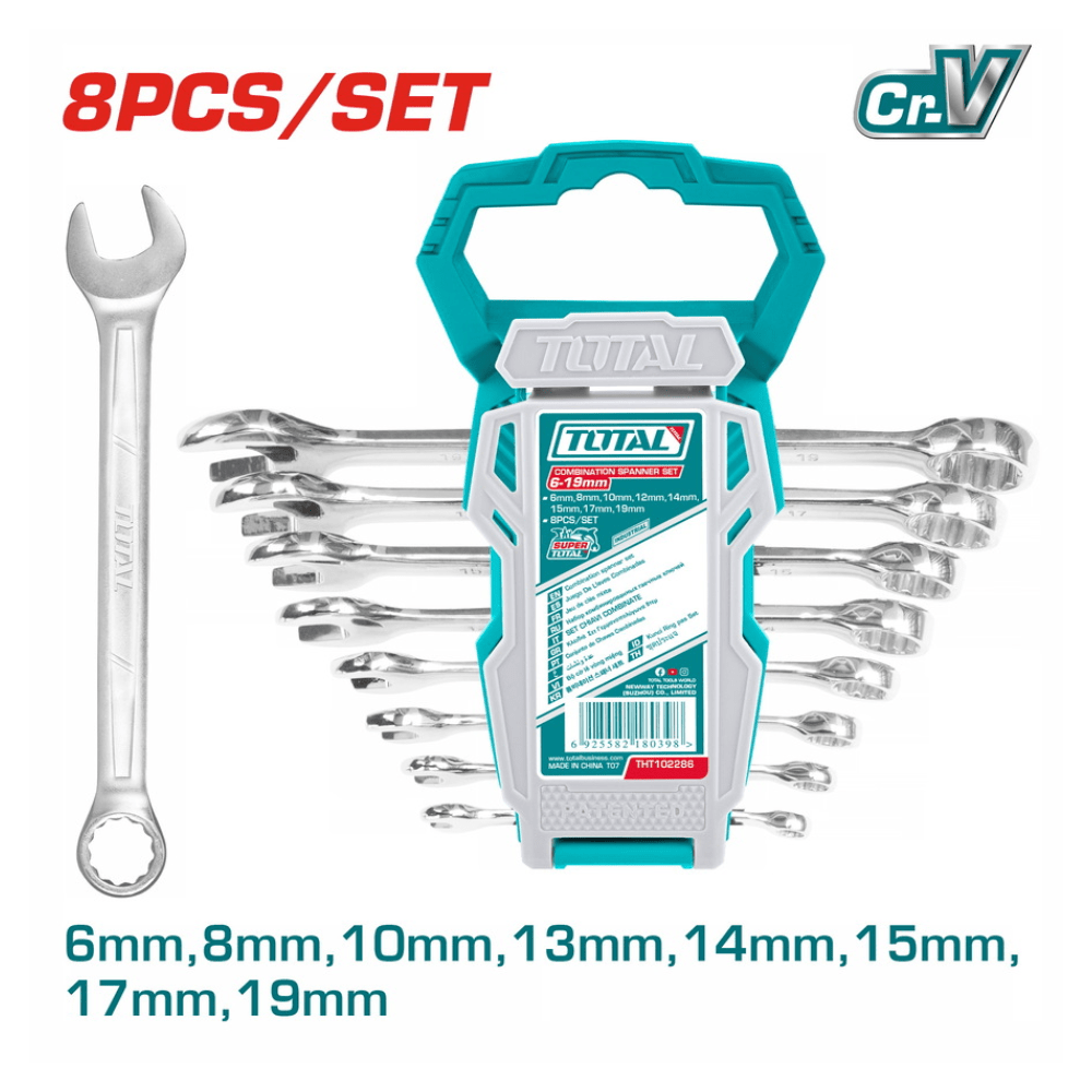 Total Wrenches Total 8 Pieces Combination Spanner Set  - THT102286-I
