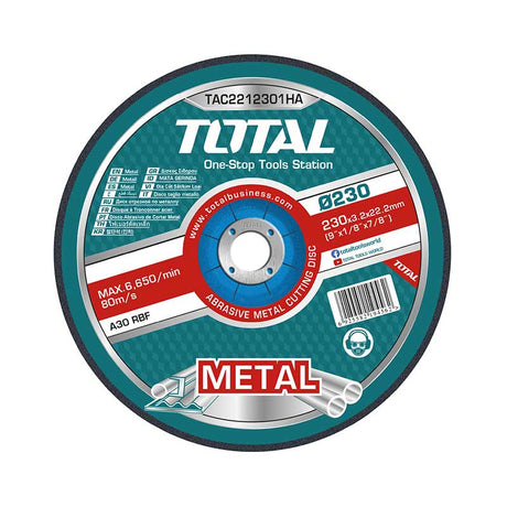 Total Grinding & Cutting Wheels Total Abrasive Metal Cutting Disc 230 x 3.0mm - TAC2212301HA