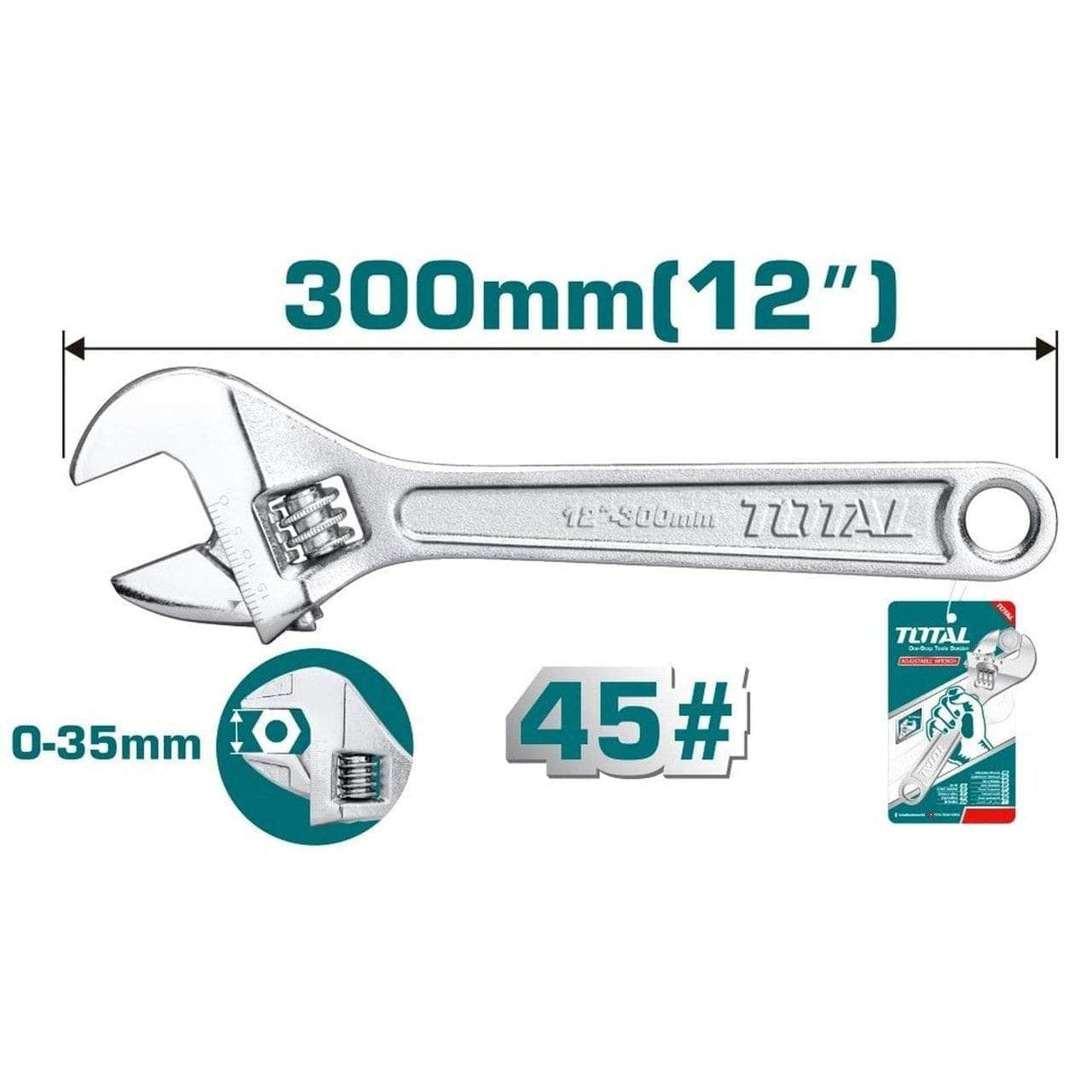 Total Wrenches Total Adjustable Wrench - 6", 8", 10", 12" & 18"