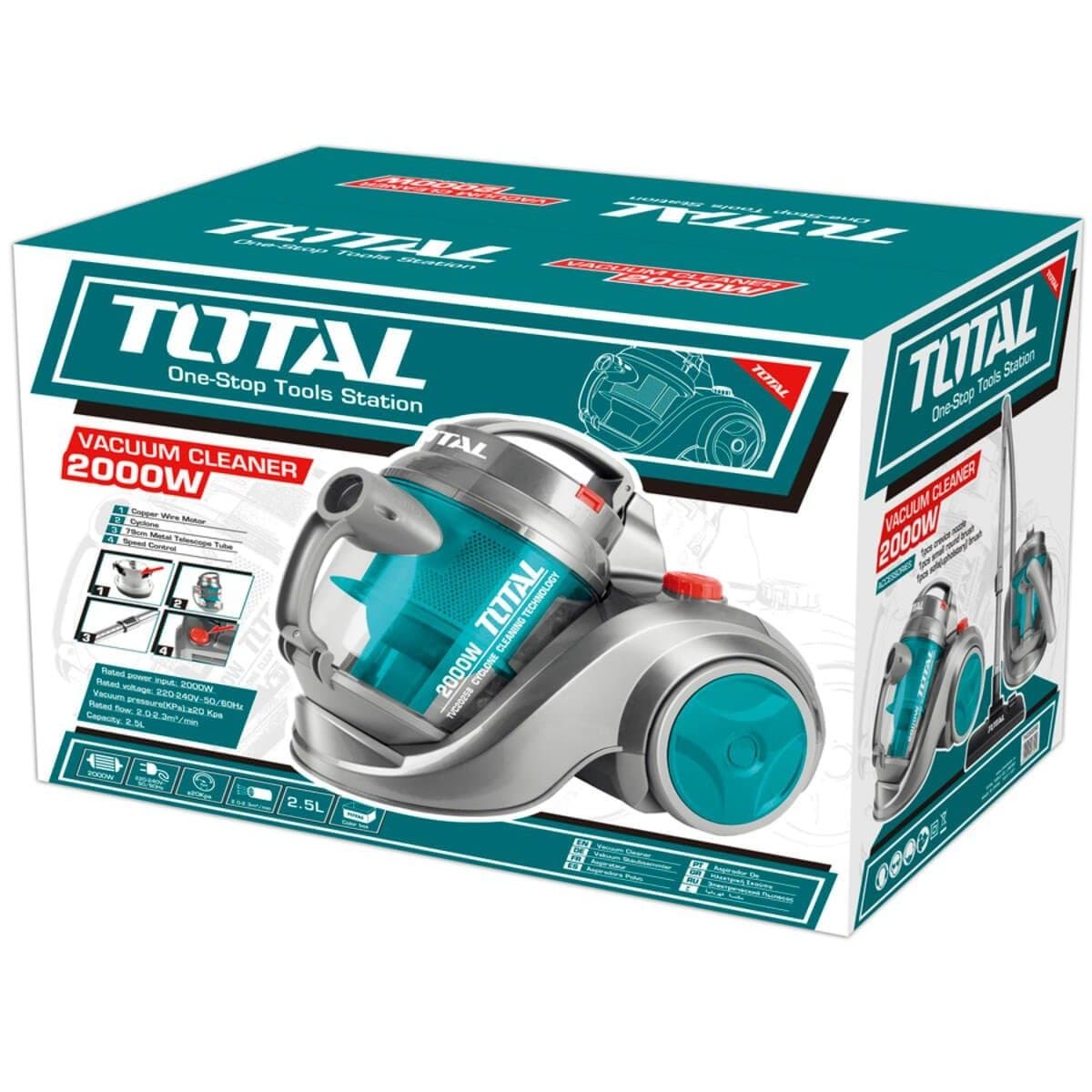 Total Steam & Vacuum Cleaner Total Cyclone Vacuum Cleaner 2.5L 2000W - TVC20258