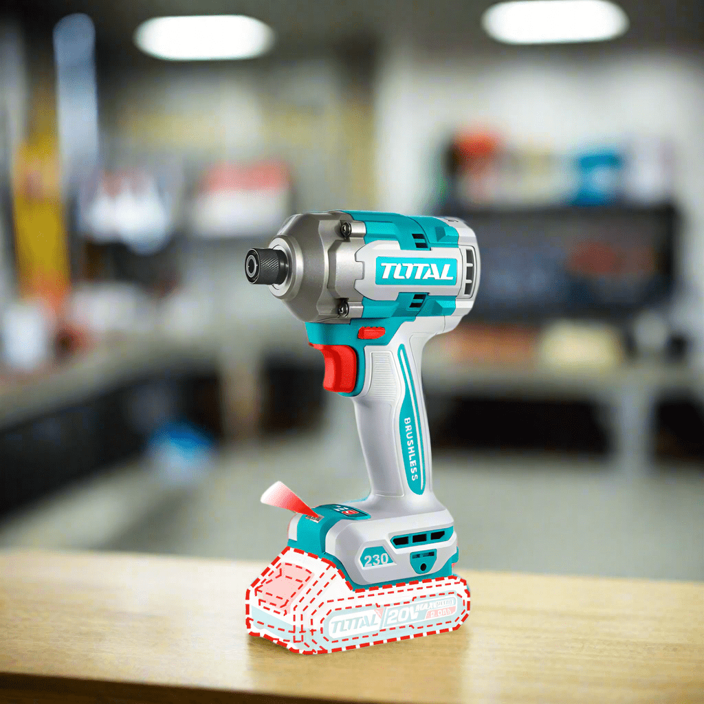 Total Drill Total Lithium-Ion 20V Brushless Cordless Impact Driver With Battery And Charger - TIRLI2023