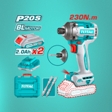 Total Drill Total Lithium-Ion 20V Brushless Cordless Impact Driver With Battery And Charger - TIRLI2023