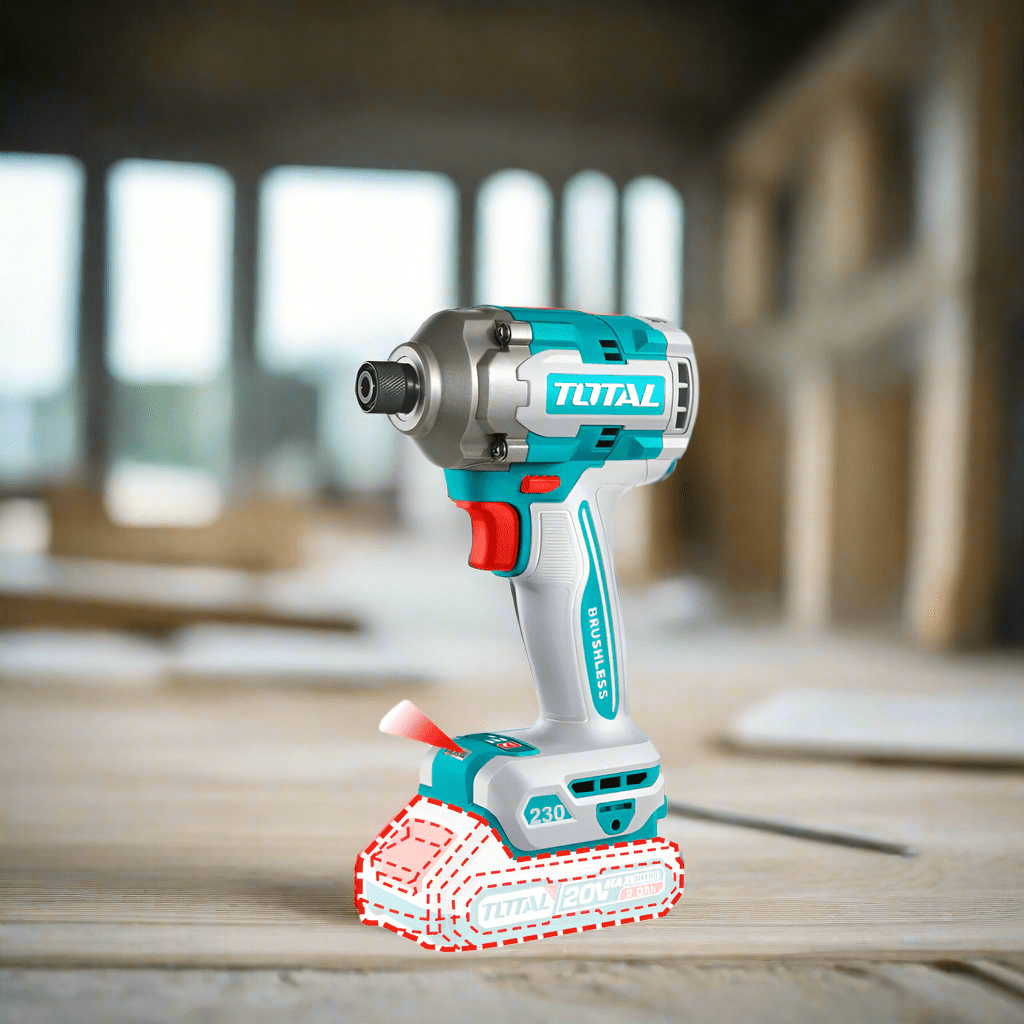 Total Drill Total Lithium-Ion 20V Brushless Cordless Impact Driver With Battery And Charger - TIRLI2023