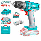 Total Drill Total Lithium-Ion Cordless Drill 20V with Two Batteries - TDLI200528