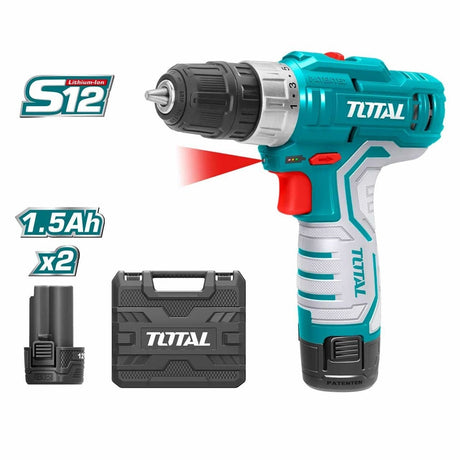 Total Drill Total Lithium-Ion Cordless Drill with Two 12V Batteries - TDLI12325