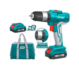 Total Drill Total Lithium-Ion Cordless Hammer Impact Drill 12V with Two Batteries - TIDLI1222