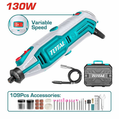 Total Rotary & Oscillating Tool Total Mini Die Grinder 130W - TG513326