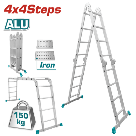 Total Ladder Total Multi-Purpose Aluminum Ladder 4x4 - THLAD04441