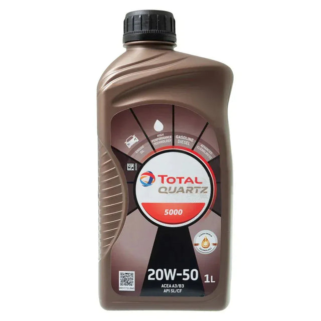 Total Engine Oils & Vehicle Fluids Total Quartz 5000 Engine Oil 1L/4L - 20W-50